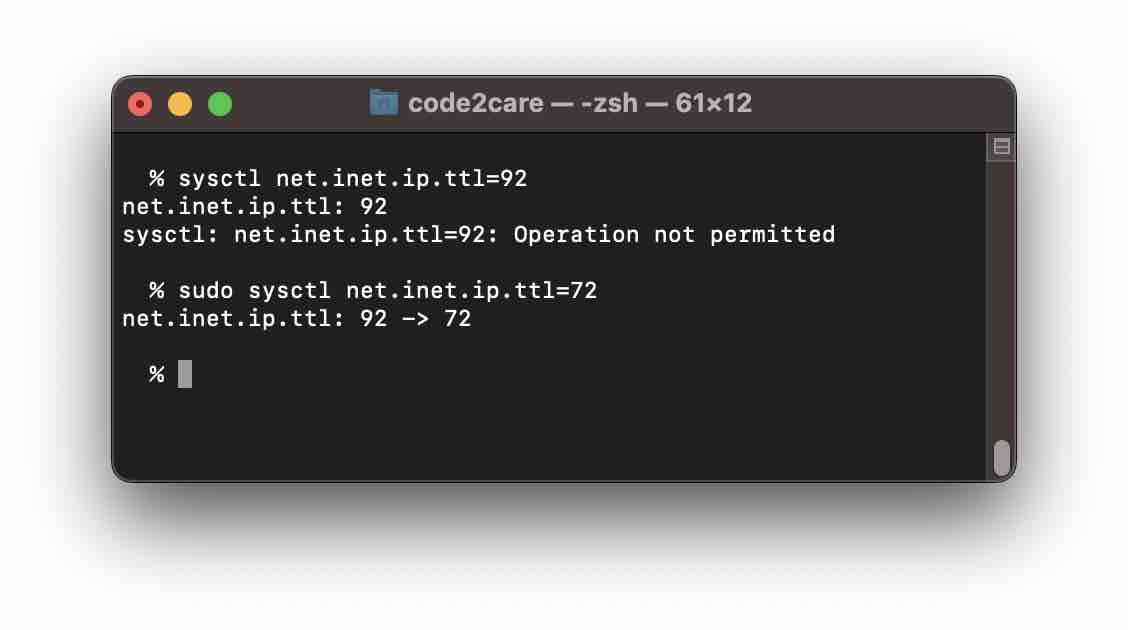 How To Change Ping TTL Value On MacOS Code2care